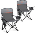 HIGH POINT SPORTS 2 Pack Portable Camping Chair for Adults, Folding Outdoor Camp Chair Lightweight Lawn Chairs Folding Collapsible Chair for Camping, Tailgates, Beach, Gray, Support 250 lbs