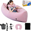 Bmag Sensory Chair for Kids, Inflatable Peapod Canoe with Neck Pillow, 60" Sensory Pod Seating ADHD Toy Gift for Autistic Children, Includes Electric Air Pump, Pink