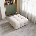 JACH Modern Ottoman Module for Living Room, Minimalist Comfy Breathable Footstool,Velvet Ottoman for Living Room Apartment (Beige)
