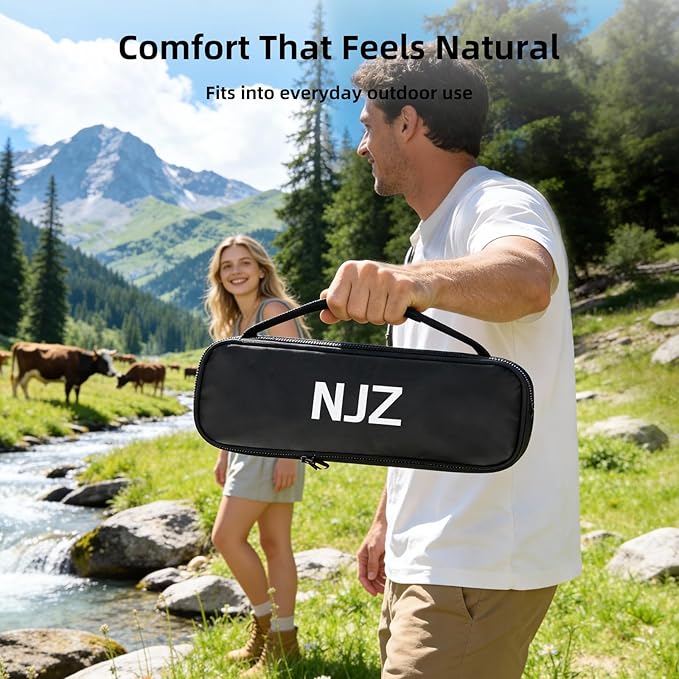 NJZ Lightweight Folding Camping Chair — Compact & Easy to Use, Portable Chair for Everyday Outdoor Comfort, Beach, Camping, Travel & Backyard