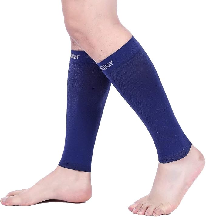 Doc Miller Compression Calf Sleeve for Men & Women – 20-30mmHg Graduated Support for Running, Shin Splints, Calf Strain – Knee High, Small to 6XL Plus Size