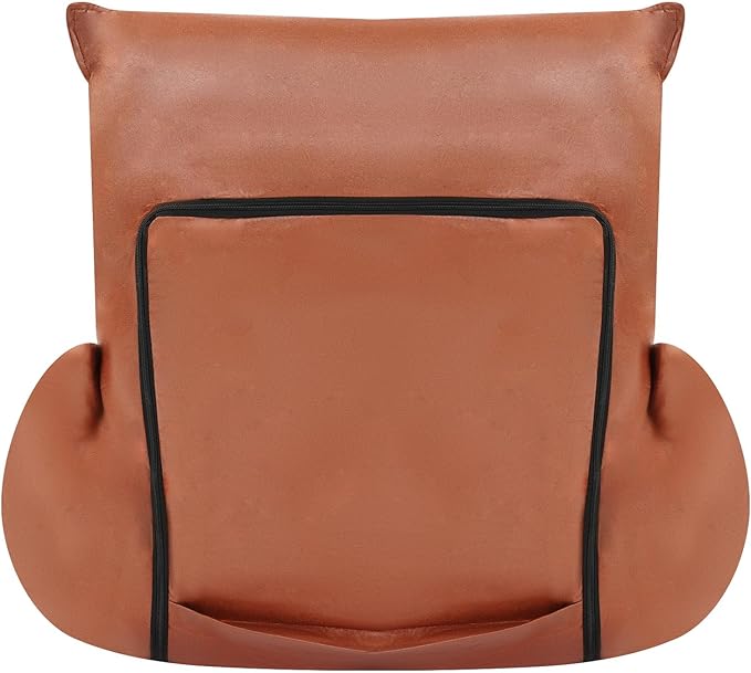 Foldable Floor Lazy Sofa, Adjustable Lazy Sofa Floor Chair with 5-Position Headrest, Ergonomic Foldable Floor Seating with Armrests and Lumbar Support, for Living Room, Bedroom, Office (Coffee)
