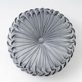 vctops Solid Velvet Seat Cushions Round Floor Pillows Thicken Chair Cushions Pleated Chair Pads Seat Pad Throw Pillows for Bedroom Living Room (Grey,Diameter 14")