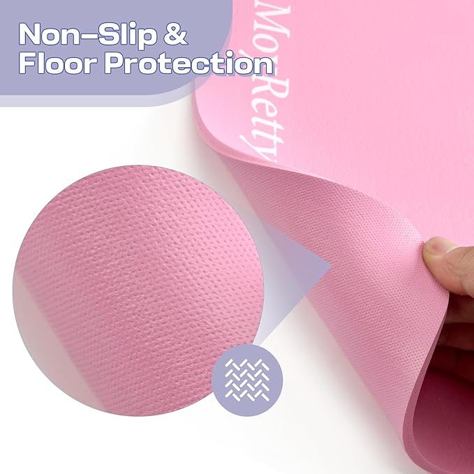 MoyRetty Non-Slip Workout Mat for Under Desk Elliptical(23.6x15.7 inches), Ellipse Leg Exerciser Machine Mat, Suitable for Electric Seated Foot Pedal Exerciser, Stability and Floor Protection