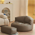 Bean Bag Chairs for Adults, Faux Leather Bean Bag Sofa, Ergonomic Support & Easy Clean with Wet Wipes, DIY Filling for Living Room, Bedroom, Garden Floor Seating (A)
