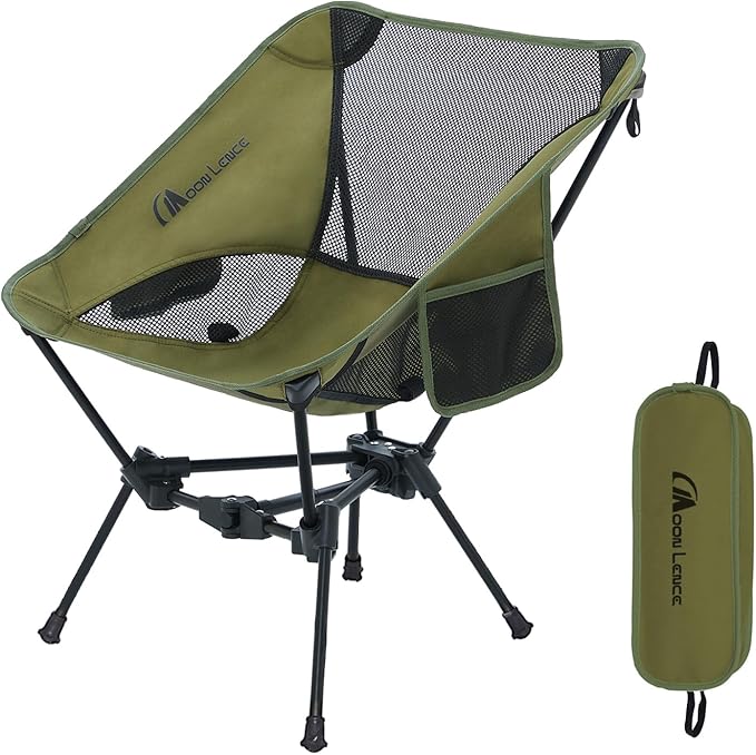 MOON LENCE Portable Camping Chair Backpacking Chair - The 4th Generation Ultralight Folding Chair - Compact, Lightweight Foldable Chairs for Hiking Mountaineering, Beach
