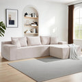 105" Cloud Modular Sectional Couch with L-Shape Chaise, Upholstered Corduroy Couches for Living Room, No Assembly Required Deep Seat Boneless Sofa