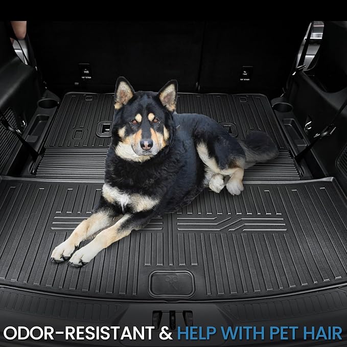 Floor Mats for 2020-2025 2026 Ford Explorer 7 Seats Bench Seat Car Mat Accessories, All Weather TPE Cargo Mat Backrest Mat Active/Platinum(7 Seats Floor Mats+2-in-1 Cargo Mat)