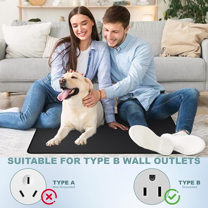 Grounding Mat, Grounding Mat for Bed Feet with 15ft Cord, 35.4x23.6 inches Grounding Pad for Bed, Improves Sleep Energy Wellness