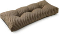 SUNROX LokGrip Non Slip Tufted Memory Foam Bench Cushion, FadeShield Water Resistant Durable Thicken Outdoor/Indoor Bench Seat Pads 48x16x4 inch, Cocoa Stripe