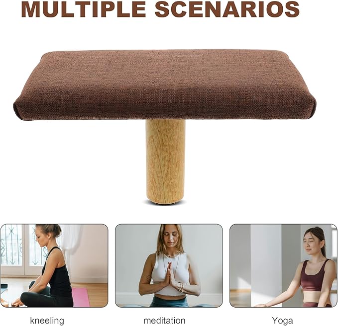 Parliky Portable Wooden Balance Stool with Soft Cushion Ergonomic Prayer Chair for Meditation Posture Support Seating for Adults Promotes Spinal Alignment and Comfort for Home and Outdoor