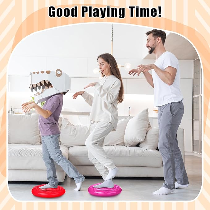 Silipull 2 Pcs Wiggle Seat Inflated Wobble Cushion Flexible Balance Disc with Air Pump for Core Stability Strengthening Improving Posture Physical Exercise