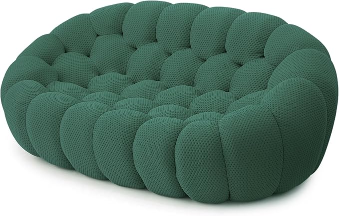 JACH 78.74'' Bubble Sofa, Modern Loveseat Couch, Green, Polyester & Sponge, 78.74"L x 42.52"W x 30.71"H