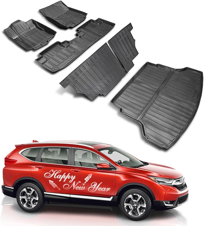 Compatible for 2012-2016 Honda CRV LX/SE/EX Floor Mats All-Weather TPE Floor Mats for 2012 2013 2014 2015 2016 Honda CR-V Accessories (Full Set)