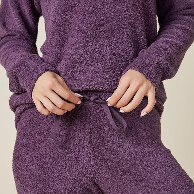 Softies Marshmallow V Neck Lounge Set for Women Ultra Soft 2 Piece Loungewear with Relaxed Top and Straight Leg Pants