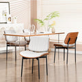 YaFiti Dining Chairs Set of 4, Dining Room and Kitchen Chairs, FSC Certified Mid Century Modern Accent Chair, Upholstered PU Leather Chairs for Vanity with Walnut Bentwood and Metal Legs, White
