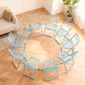 10 Pack Folding Chair,Blue Color,Single Piece,Foldable Space - Saving Design for Indoor/Outdoor Use