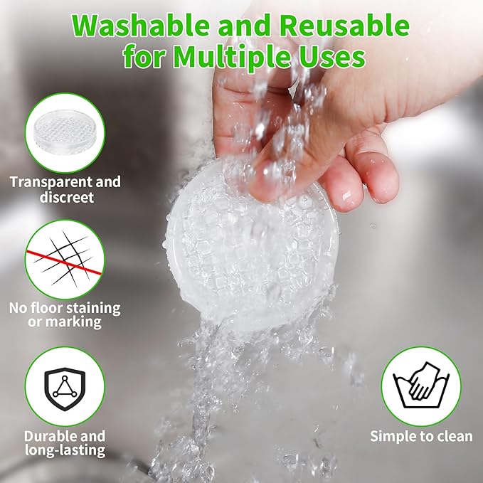 GAGUIUP Clear Non Slip Furniture Pads - 2" Anti Slide Caster Cups, 8PCS Round Furniture Coasters for Hardwood Floors & Carpet, Wood Floor Protectors for Furniture Leg, Table Chair Couch Bed Stoppers