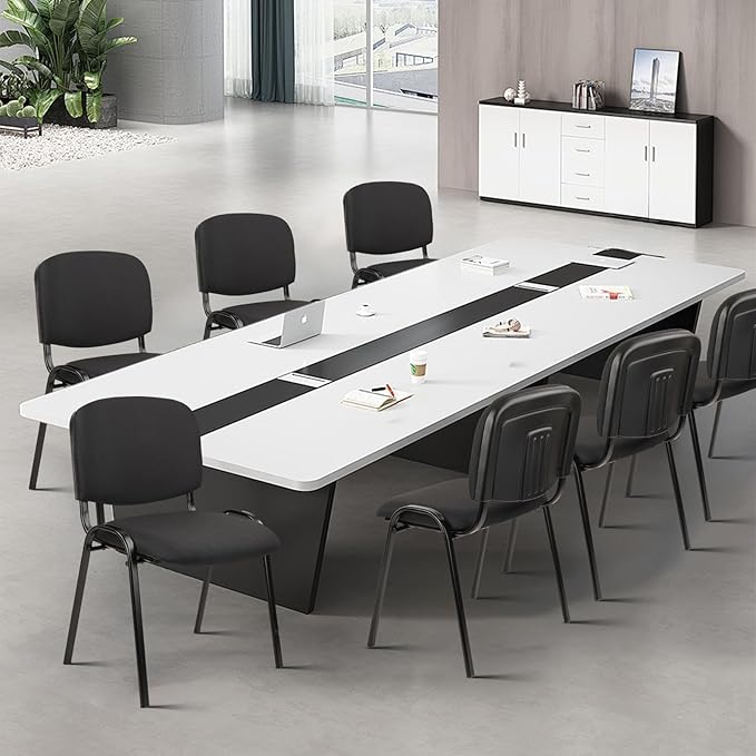 CLATINA Stackable Waiting Room Chairs Fabric Black Reception Chair Metal with Thickened Seat Back Cushion for Waiting Conference Room Guest Chairs(1 Pack)