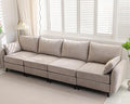 Rexulqo 135'' Modular Sectional Sofa with All Seats Storage,Oversized 4-Seater Comfy Cloud Couches with Deep Seat,Big Couch for Living Room,Bedroom,Velet,Khaki