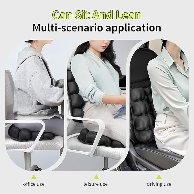 Ergonomic Office Chair Cushion with Lumbar Support Pillow for Tailbone Pain Relief and Pressure Relief, Portable Seat Cushion for Office Chairs and Car Seats
