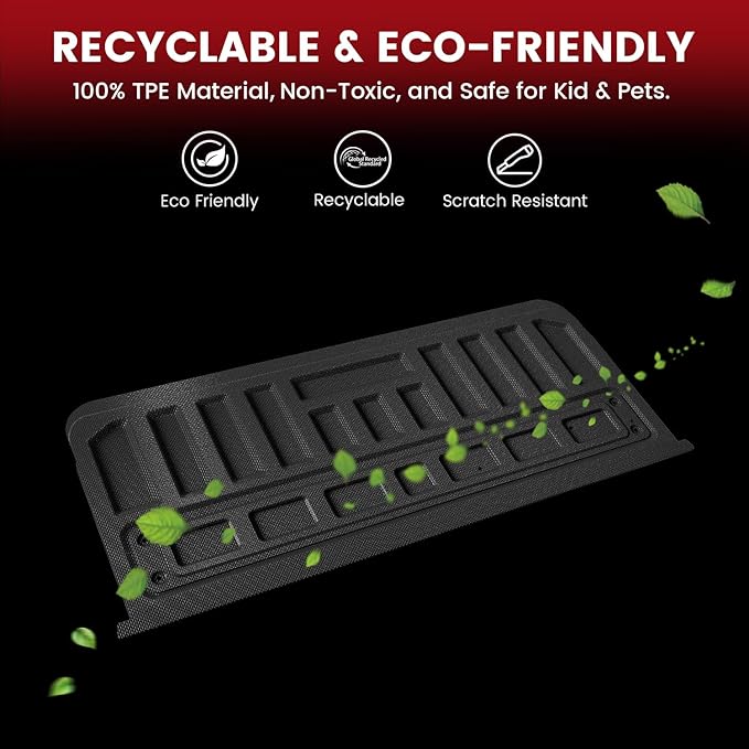 LASFIT Truck Tailgate Mat for Ford Maverick 2026 2025 2024 2023 2022 Hybrid & Gasoline Truck Bed (Not Fit Drop-in Liners) Custom Fit All Weather Protector TPE Easy-Clean Tailgate Liner,1pc Black
