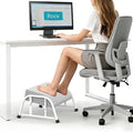 Foot Rest for Under Desk at Work, 10-Level Height Adjustable Ergonomic Foot Stool with Removable Soft Memory Foam Pad, Office & Gaming Desk Accessories for Leg Support（White