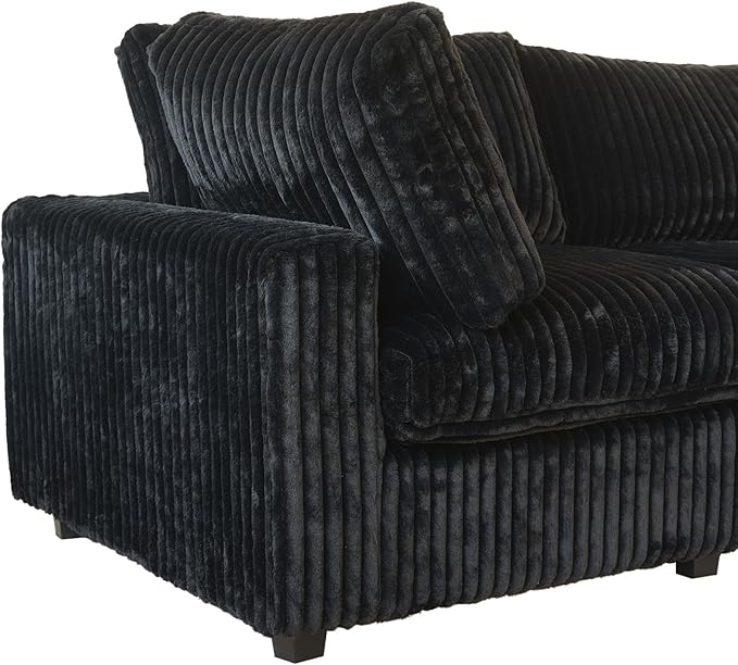 WJShome Cloud Couch Modular Sectional Sofa,118" Oversized 5 Seater Convertible Sofa,V Shaped Plush Couch for Living Room,Comfy Wide Seat Couches,Covers Washable&Replaceable-Black