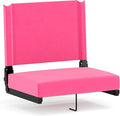 Flash Furniture Grandstand Portable Stadium Seat for Bleachers or Benches, Folding Padded Stadium Chair with Carrying Handle, 500 lb. Weight Capacity, Pink