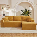 105 Inch Modular Sectional Sofa,Modern Cloud Sectional Couch with Deep Seat,Corduroy Boneless Couches with L-Shape Chaise for Living Room Bedroom,No Assembly Required (Yellow, Right Facing Chaise)