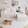 108" Boneless Cloud Sectional Couches for Living Room, Comfy Fluffy L Shaped Memory Foam Deep Seat Boneless Couch, Modular Sectional Sofa with Right Facing Chaise, White