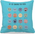 Nogrit Counseling Office Must Haves Pink Pillow Cover, Calming Corner, Mental Health Pillowcase Decor for Home Kids,Mental Health Counselor Gifts, Calming Corner Pillow Covers 18x18 Cyan