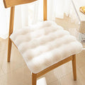 Square Faux Fur Seat Cushion, Faux Rabbit Fleece Chair Pad, Winter Thick Plush Cushions for Dining Chairs, Comfy Lazy Sofa Office Floor Pillow, Cute Bedroom Decor(White,4pc/17.7×17.7inches)