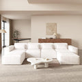 JACH U-Shaped Cloud Sectional Couch, 149" Huge Plus Modular Sofa, Modern Comfy Sectional Couches with Reversible Chaise Ottoman, Sofas Furniture for Living Room, Office, Apartment, Beige