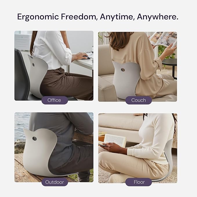 CabSupport Ergonomic Lumbar Support Seat Cushion M1 Plus - Posture Correction Spineseat for Office Chair, Car, Home with Breathable Memory Foam