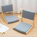 Japanese Floor Chair with Back Support, Foldable Meditation Chair, Legless Tatami Chair with Cushion, Floor Seat for Living Room, Bedroom, Bay Window (2, Dark Gray)