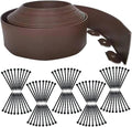 Flexible Garden Edging Borders 66FT,Landscape Edging Brown [Extra Tall 4IN High] with 100pcs Stakes,Garden Border Lawn Edging Mini Plastic Fence-Brown