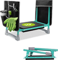 WORKPRO Garden Kneeler and Seat, 10" Wider Heavy Duty Foldable Gardener Stool with 2 Tool Bag Pouchs, NBR & EVA Foam Pad, Outdoor Portable Kneeler Bench for Gardening