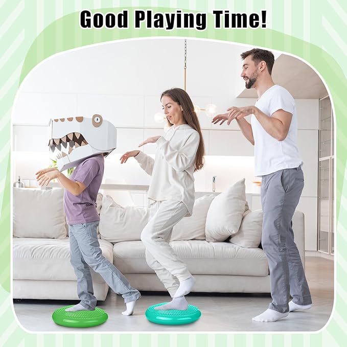 Silipull 2 Pcs Wiggle Seat Inflated Wobble Cushion Flexible Balance Disc with Air Pump for Core Stability Strengthening Improving Posture Physical Exercise