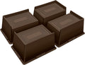 ANNKUT Bed Risers 4 Inch Heavy Duty,Oversized Couch Risers, Extra Wide Furniture Risers for Sofa Table Desk Headboard Chair Lifting,Rectangle Risering Blocks Support 6000 lbs(4 Pack Brown)