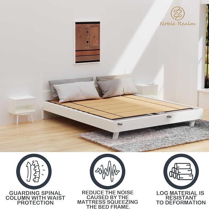 NobleRealm® 𝗕𝗲𝘁𝘁𝗲𝗿 𝗦𝗶𝘇𝗲 & Thickest – Premium 10mm (80'x 76' King Size) | King Bunkie Board| | Bed Support Slats | Bed Board | Modular Portability Design, Easy Setup
