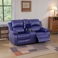 Caberryne Leather Recliner Sofa，Reclining Sofa Set for Living Room Furniture Sets，Purple Double Recliner Loveseat for Living Room/Office/Theater Seating/Rv(2 Seater Couch)