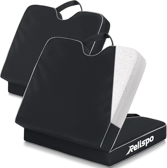 Relispo 3-in-1 Stadium Seat Cushion, Premium Memory Foam & High-Density Foam Bleacher Cushion, Anti-Slip Waterproof Portable Stadium Cushion for Bleachers, Sports Events, Camping