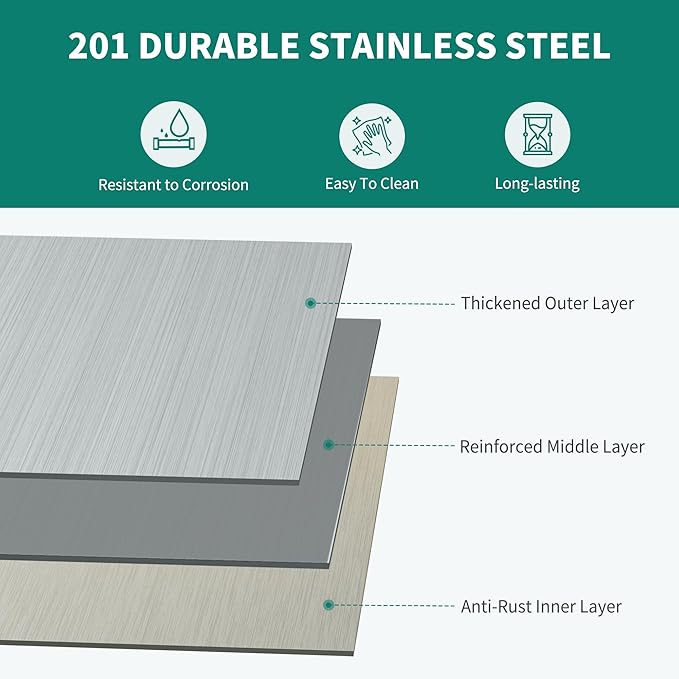 YITAHOME NSF Stainless Steel Table with Overshelves, 42" X 24" Work Table with 42" X 12" Shelf, Metal Table Prep Table for Home Kitchen Restaurant Garage Warehouse