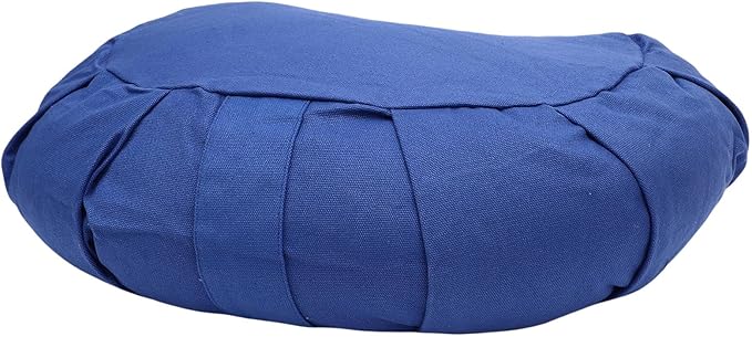 ZJchao Half Moon Meditation Cushion Filled with Buckwheat Hulls and Cotton Cover Yoga Meditation Pillow for Floor Sitting Comfortable Support for Home Office Outdoor Use Size