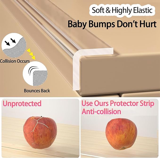 ZOMPAGO Clear Soft Corner Protectors for Furniture Strip,2in x13FT,2 Rolls,Sharp Edge & Table Bumper,Window Edge,Wall Protector, Soft Corner Guards Safe for Proof,Table Corner Protectors in Family