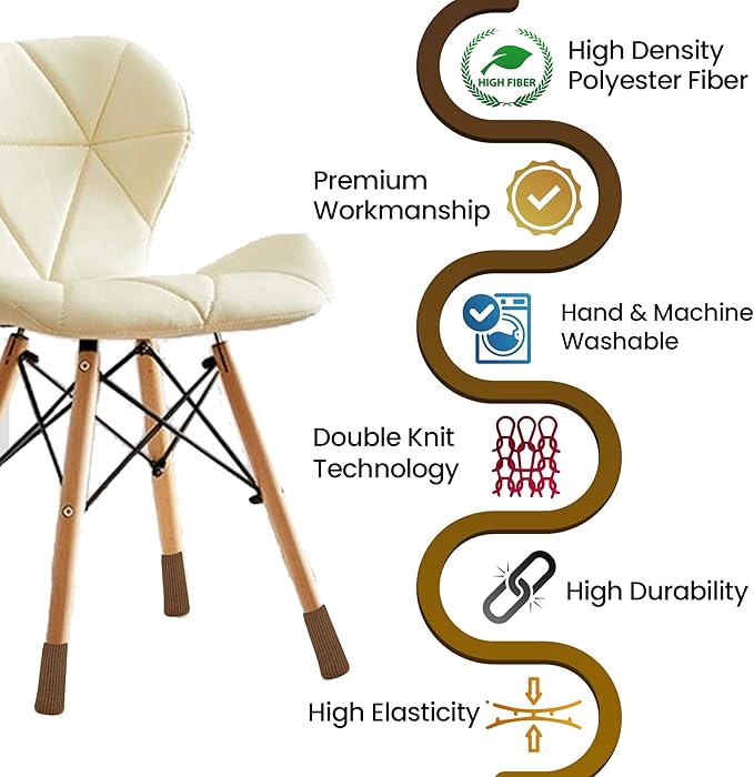24 Pcs Brown Premium Chair Leg Socks Protectors for Hardwood Floors - Do not Easily Fall Off - Very Easy to Put on - Fits All Leg Shapes - High Elastic Bar Stool Leg Covers - Furniture Pads