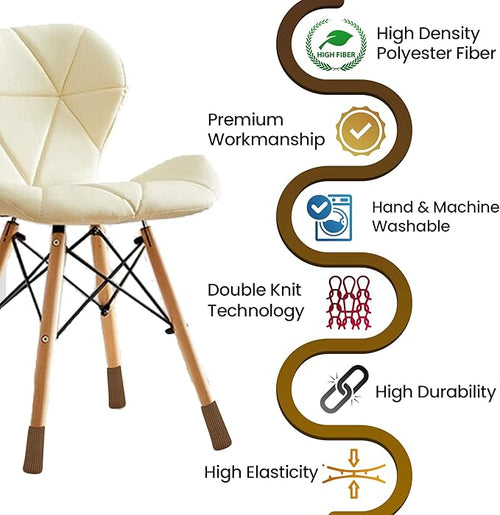 24 Pcs Brown Premium Chair Leg Socks Protectors for Hardwood Floors - Do not Easily Fall Off - Very Easy to Put on - Fits All Leg Shapes - High Elastic Bar Stool Leg Covers - Furniture Pads