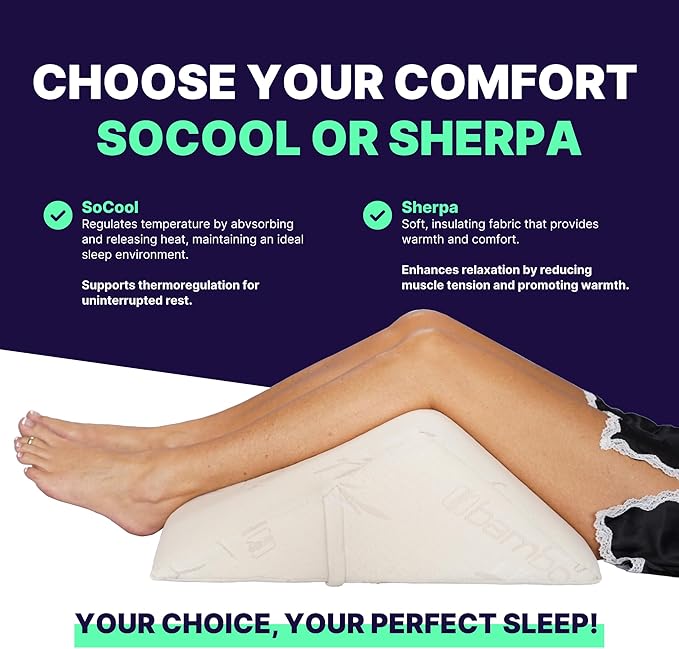 The Angle Wedge Pillow for Back Pain Relief – Leg Elevation Pillow for Bed, Knee Wedge Bolster Pillow for Lower Back Support, Triangle Foam Cushion for Sleeping & Comfort (Small)
