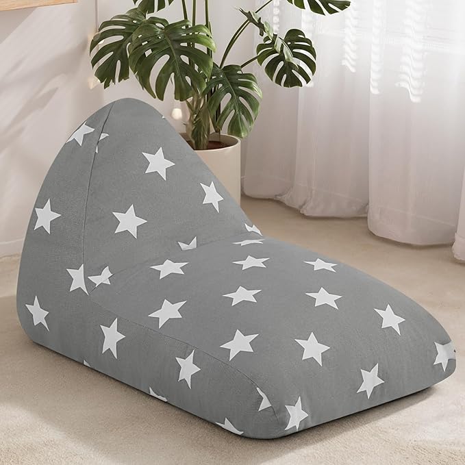 COMAX Bean Bag Chairs for Kids, Kid Beanbag Chair Stuffed with Filler, Toddler Lounge Chair Cotton, Lazy Floor Lounger for Girls and Boys, Premium Cotton Canvas